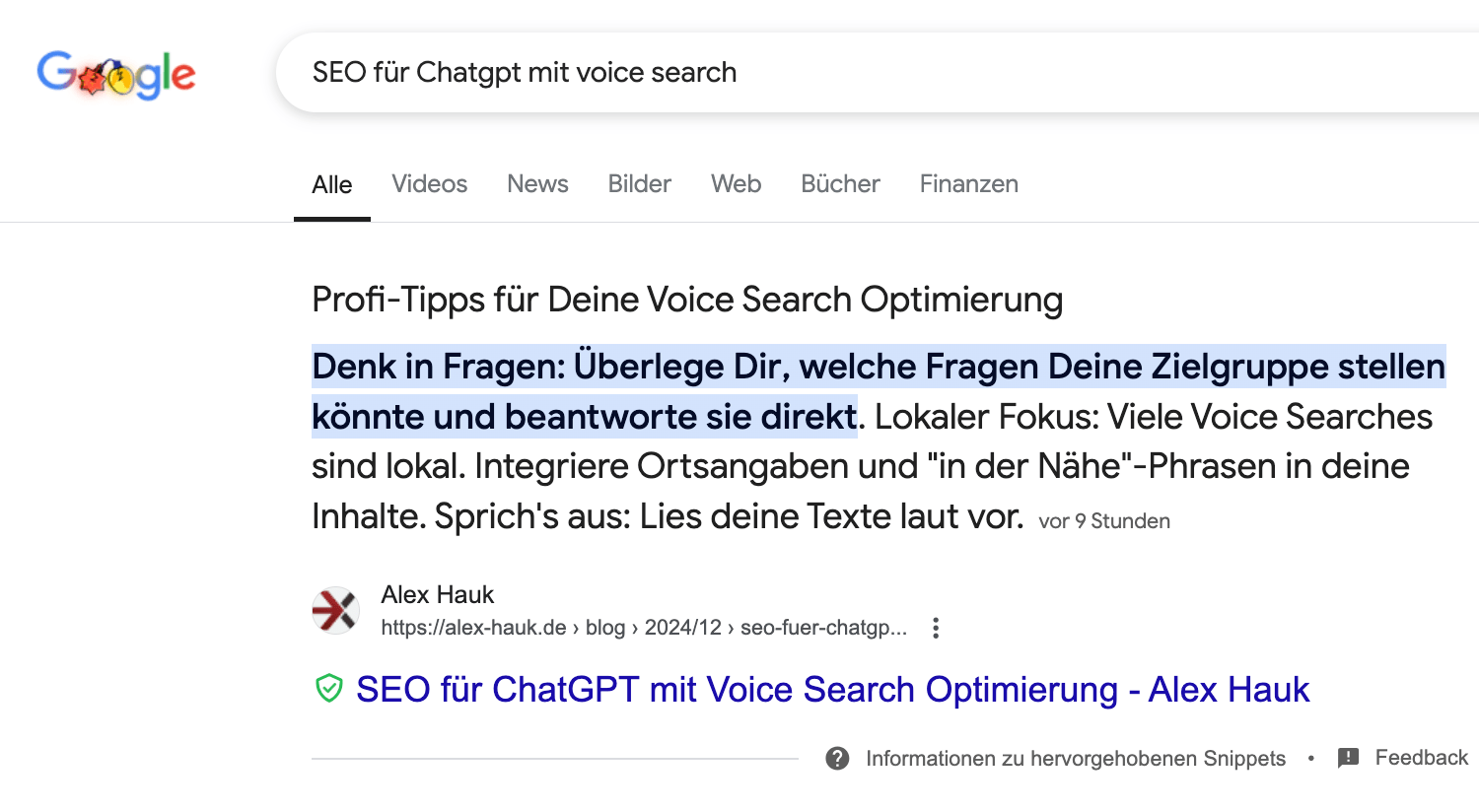 Featured Snipped als SEO Maßnahme