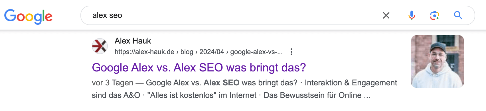 Google Alex vs. Alex SEO